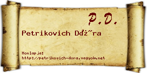 Petrikovich Dóra névjegykártya